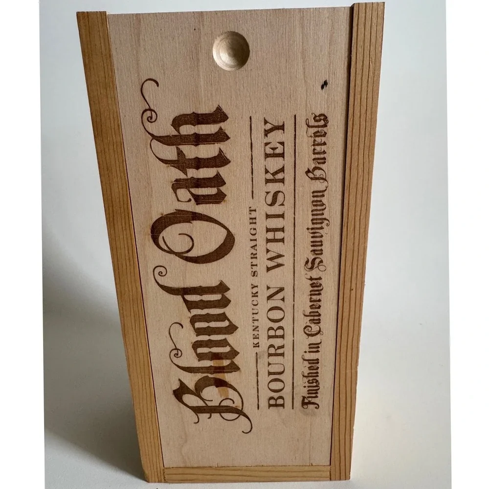 Blood Oath Pact No. 3 2017 Bourbon Whiskey Empty Bottle with Wooden Crate Box